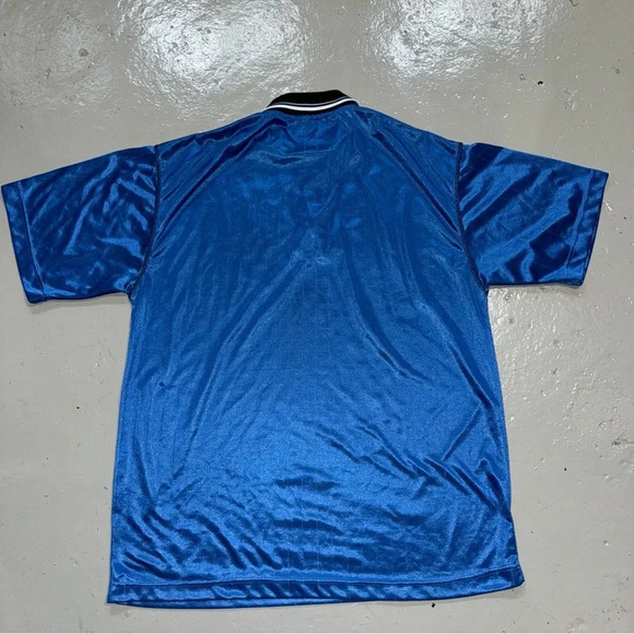 Men’s Vintage 80’s Cache Creek Athletic Brand Blue Jersey Zipper Polo Size: L - Picture 9 of 14